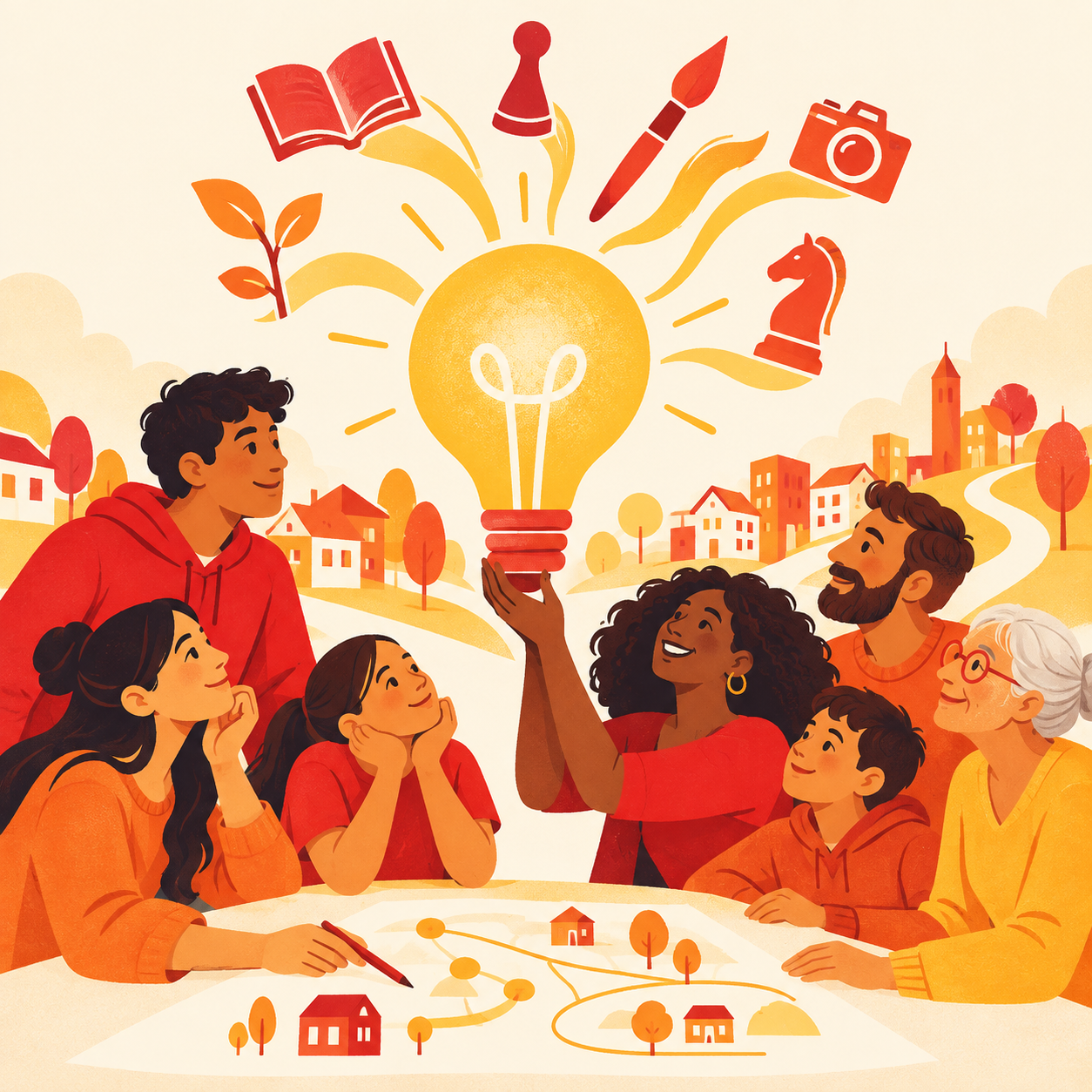 Persone di ogni età trasformano insieme una grande idea in progetti per la comunità